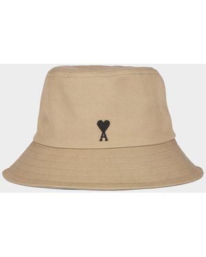 Ami Paris Apos;S Quota Ami De Coeur Bucket Hat - Natural