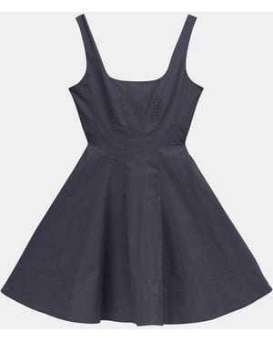 STAUD Wells Corset Poplin Mini Dress - Blue