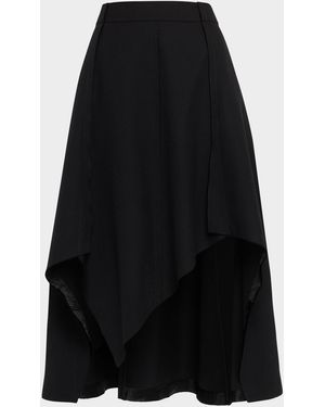 Jason Wu Asymmetric Wool Suiting Skirt - Black
