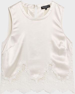 Generation Love Tegan Liquid Satin Lace Top - Natural