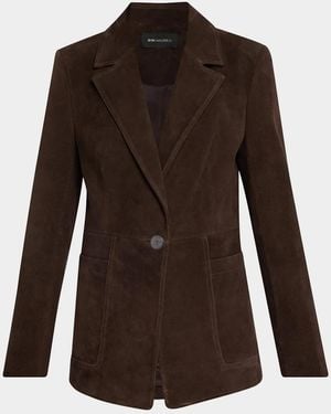 Kobi Halperin Claudia Single-Button Suede Jacket - Brown