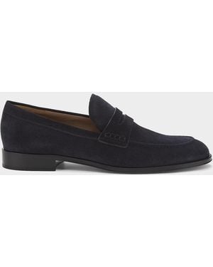 Gianvito Rossi Apos;S George Suede Penny Loafers - Black