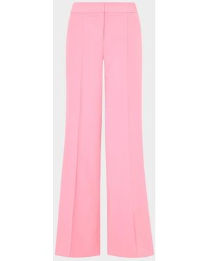 MILLY Nash Wide-Leg Cady Pants - Pink