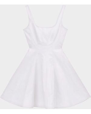 STAUD Wells Corset Poplin Mini Dress - White