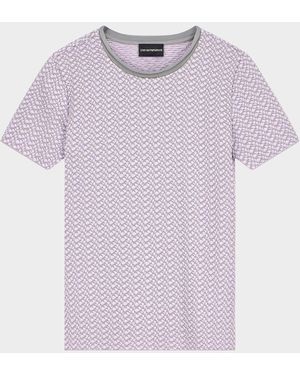Emporio Armani Abstract Knit Rolled-Neck Sweater - Purple