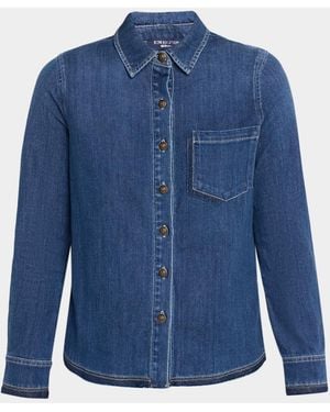 Kobi Halperin Button-Down Washed Denim Shirt - Blue