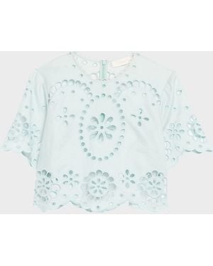 Zimmermann Awaken Embroidered Top - Blue