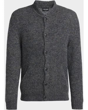 Giorgio Armani Apos;S Rib-Knit Mohair-Blend Cardigan - Gray