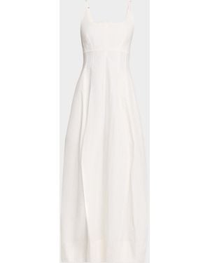 A.L.C. Nina Sleeveless Open-Back Cotton Midi Dress - White