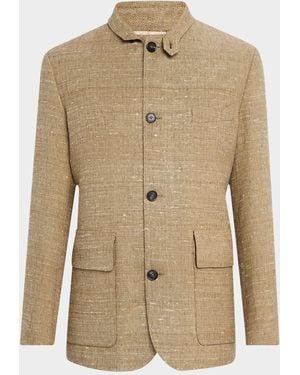 Loro Piana Linen And Silk Roadster Single-Breasted Jacket - Natural
