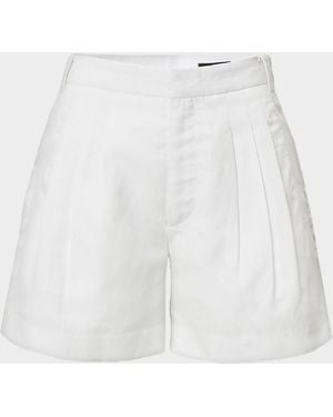 Rag & Bone Chappell Pleated Linen Shorts - White