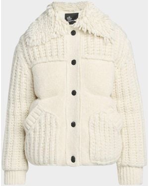 Moncler Hillehorn Alpaca Blend Short Down Jacket - Natural