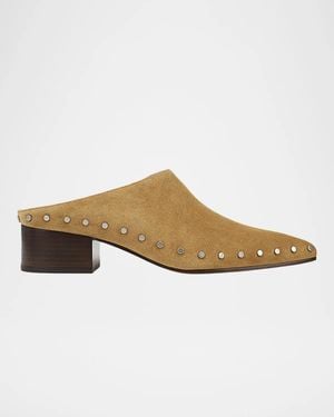 Vince 40Mm August Studded Suede Clogs - White