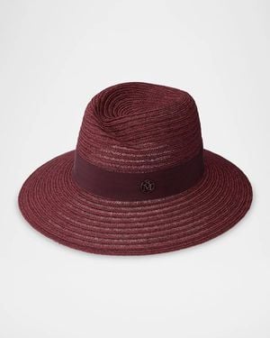 Maison Michel Virginie Straw Fedora - Red