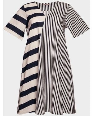 Frances Valentine Schooner Mixed Stripe Cotton Dress - Multicolor