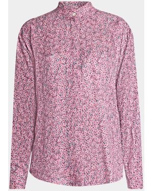 Isabel Marant Harlow Floral Button-Front Blouse - Pink