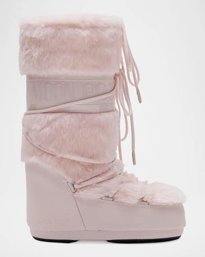 Moon Boot Icon Faux-Fur Snow Boots - Pink