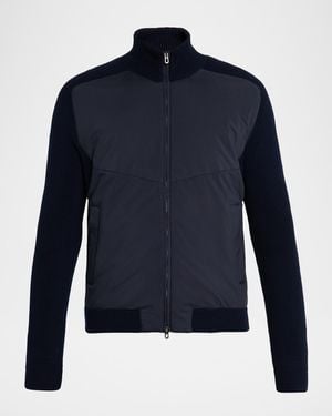 Sease Dinghy Cashmere Rib Reversible Rollneck Sweater - Blue
