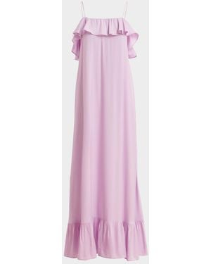 Essentiel Antwerp Ruffled Back-Tie Maxi Dress - Pink