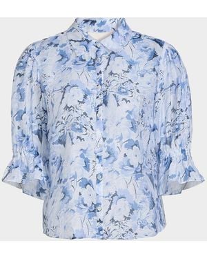 Cinq À Sept Heirloom Petals Top - Blue