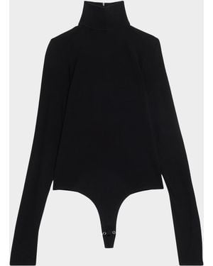 Michael Kors Turtleneck Long-Sleeve Bodysuit - Black