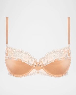Lise Charmel Splendeur Soie Lace-Trim Demi Bra - Natural