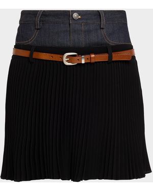 Cinq À Sept Dionne Mixed-Media Mini Skirt - Black