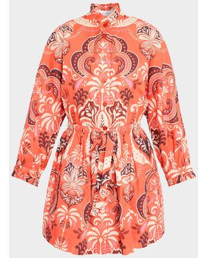 Cara Cara Beatrice Printed Mini Shirtdress - Red