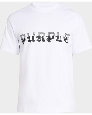 Purple Split Logo Jersey T-Shirt - White