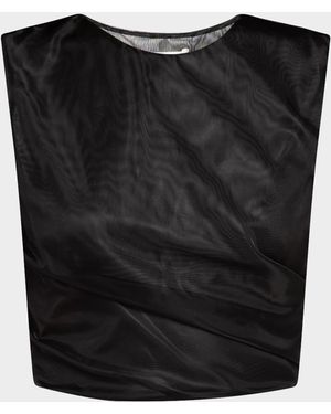 FRAME The Mesh Twist Tank Top - Black