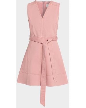 Tanya Taylor Reina Denim Mini Dress - Pink