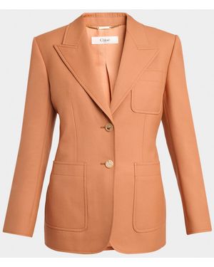 Chloé Single-Breasted Patch Pocket Jacket - Multicolor