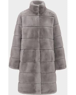 Lyla Grant Fur-Free Reversible Faux Mink Coat - Gray