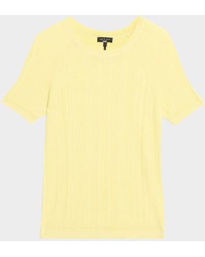 Rag & Bone Teresa Ribbed Short-Sleeve Tee - Yellow