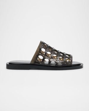 Ferragamo Barbados Gancini Jelly Slide Sandals - Black