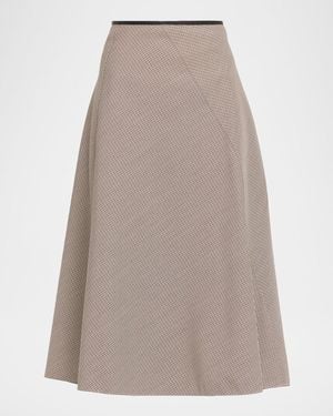 Vince Asymmetric Plaid Circle Skirt - Multicolor