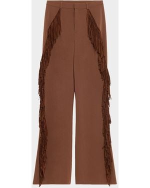 Cinq À Sept Keo Fringe-Trim Pants - Brown