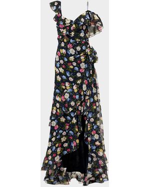 Designer Floral Chiffon Gowns for Women
