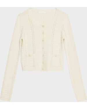 SABLYN Charlotte Slim Cashmere Cardigan - White