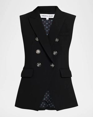 Veronica Beard Miller Double-Breasted Vest - Black