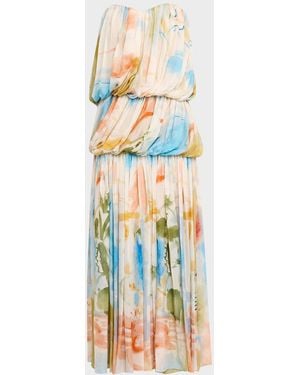 Ulla Johnson X Helen Frankenthaler Reverie Strapless Silk Gown - White