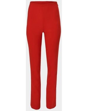 Carolina Herrera Wool Slim-Leg Ankle Cigarette Pants - Red