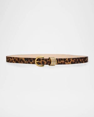 Rag & Bone Sasha Leopard Calf Hair Belt - Natural