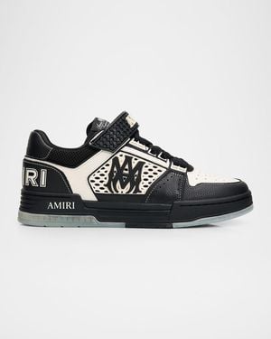 Amiri Skyline Logo Leather Sneakers - Black