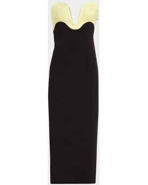 Et Ochs Bridgette Curved Strapless Midi Dress - Black