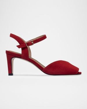 Bernardo 65Mm Hartley Suede Ankle-Strap Sandals - Red
