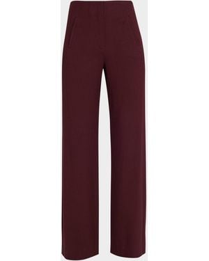 Veronica Beard Jude Straight-Leg Pants - Red
