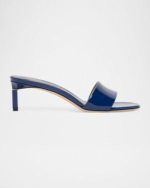 Tom Ford 55Mm Leather Kitten-Heel Mules - Blue