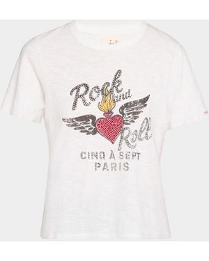 Cinq À Sept Graphic Cotton T-Shirt - White