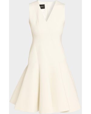 Akris Techno Neoprene Fit-And-Flare Dress - White